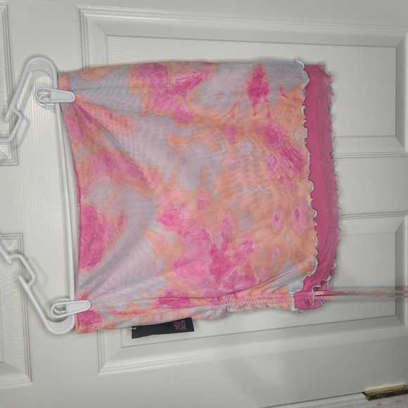 Wild Fable Asymmetrical Pink and Orange Mini Skirt - Picture 2 of 6